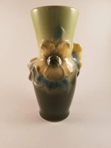 Royal Copley Flower Vase “Carol’s Corsage” Vintage Green And Yellow - Picture 1 of 6