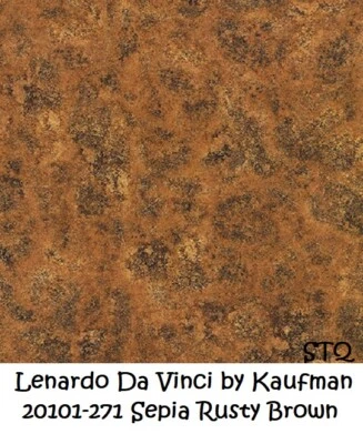 Tela de edredón de algodón Leonardo Da Vinci Tonal de Kaufman BTY 20101-271 óxido sepia Foto 1 de 4