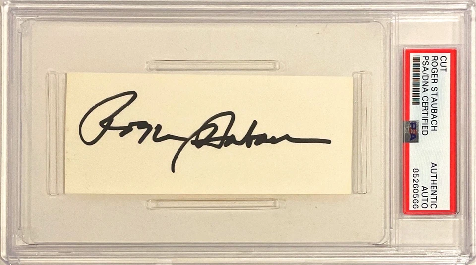 Roger Staubach Dallas Cowboys NFL Signed 2x4 Index Card Cut PSA/DNA - Image 1 of 1