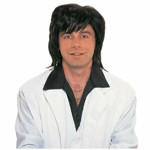 PELUCA PELUDA DISCO POP STAR MAFIOSO PLAYBOY DE LUJO ADULTO NEGRA AÑOS 70 Foto 1 de 1