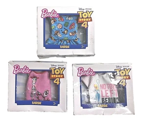 3 Barbie Doll Toy Story 4 Disney Pixar Mattel Shirts Buzz Light Year Woody NIB - Picture 1 of 5