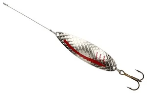 ondulante artificiale heron argento / rosso pesca spinning luccio siluro esca - Foto 1 di 1
