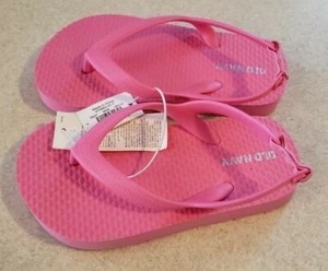 Old Navy Toddler Girls 5 6 7 9 10 Flip Flops PINK Sandals Ankle Strap #17121 - Picture 1 of 5