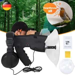 Parabol-Richtmikrofon mit Kopfhörer, Abhörgerät, Geräuschverstärker 100m - Bild 1 von 11