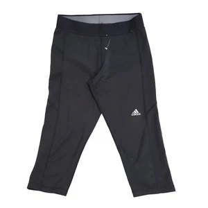 Adidas Techfit Black 3/4 Length Gym Leggings UK Women's 12-14 W30-32 L19 J173 - Picture 1 of 3