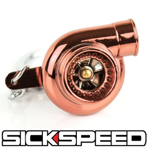 ROSE GOLD ANODIZED METAL SPINNING TURBO BEARING KEYCHAIN KEY RING/CHAIN P4 - Picture 1 of 1
