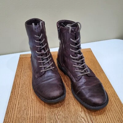 Clarks Mujer Botas Talla 7 M Cuero Marrón Con Cordones Cierre Cremallera Zapatos Cómodos Foto 1 de 4