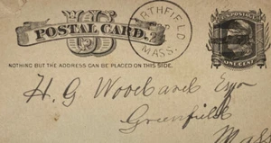 1883 Greenfield Mass Postal de Estados Unidos publicada Northfield - Imagen 1 de 4