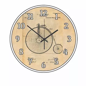 Orologio da parete arte schizzo disegno 1896 brevetto bicicletta vintage arte 3 misure a scelta - Foto 1 di 2