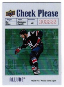 22/23 2022 UPPER DECK ALLURE TOM WILSON CP-2 CHECK PLEASE WASHINGTON CAPITALS