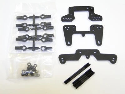 NEW KYOSHO OPTIMA MID Shock Towers Front & Rear + Turnbuckles KR20 - Image 1 of 3