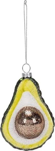 Avocado Festive Green 4 x 2.5 Glass Holiday Decorative Hanging Ornament - Picture 1 of 4