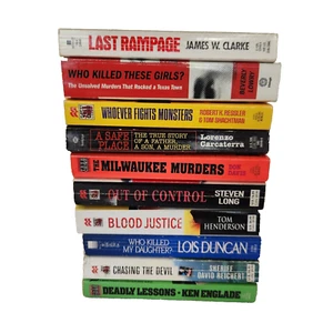 True Crime Book Lot of 10 Murder Serial Killer Homicide Jeffrey Dahmer Pam Smart - Imagen 1 de 10