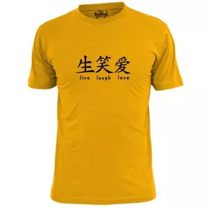 Herren Chinese Live Love Laugh Caligraphy T-Shirt - Bild 1 von 4