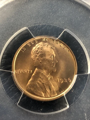 1936 MS 66 RD PCGS Red Lincoln Wheat Cent We Combine Shipping Cover
