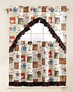 Juego de 3 cortinas de cocina Plume D' Home (expresso beige) - Imagen 1 de 1