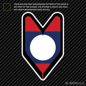 Laotian Driver Badge Sticker Die Cut Decal wakaba leaf soshinoya Laos LAO LA - Picture 1 of 1