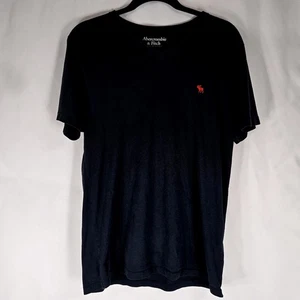 Abercrombie & Fitch Herren T-Shirt Medium Schwarz Kurzarm Freizeit Logo Thrash - Bild 1 von 10