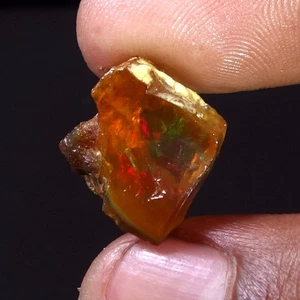 11.60 Cts 100% Natural Welo Fire Ethiopian Oil Opal Rough Cab Gems Ring Nacklace - Picture 1 of 11