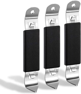 3 Pack Magnetic Bottle Openers Stainless Steel Flat Opener, Black - Picture 1 of 11