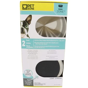 Feed Zone Stainless Steel Double Wall Pet Bowls with Non-Skid Bottom 2-Pack, ... - Picture 1 of 6