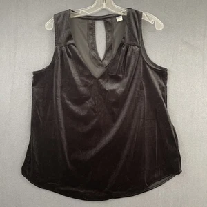 Old Navy Samt ärmelloses Top schwarz Gr. L - Bild 1 von 5