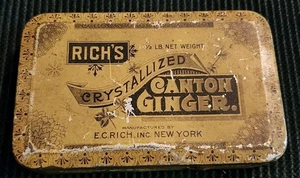 Vintage Rich's Crystallized Canton Ginger 1/2 Pfund Blechdose - Bild 1 von 7