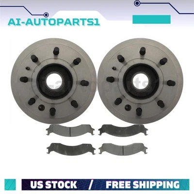 Para 1995 1996 1997 1998 Ford E-350 Econoline Rotores de freno delanteros + Kit Pastillas de freno Foto 1 de 4