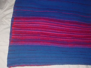BRITISH AIRWAYS ENGLAND AIRLINES STRIPE TRAVEL BLANKET CABIN VTG AZTEC BLUE PINK - Picture 1 of 5