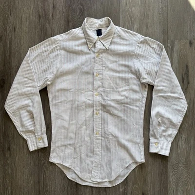 Camisa Brent Vintage Años 60 Para Hombre Pequeña Cónica Montgomery Ward Harper Lazo Rayas Foto 1 de 4