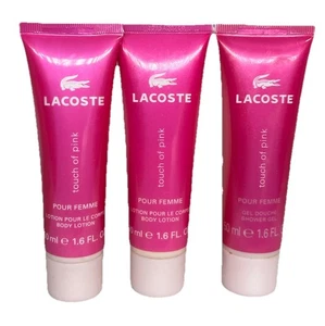 LACOSTE TOUCH OF PINK BODY LOTION 50ml X 2 & SHOWER GEL 50ml - Picture 1 of 2
