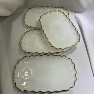 Vtg Luncheon Plates Fire King Anchor Hocking Rachel Pattern Gift Pretty 4 - Picture 1 of 7
