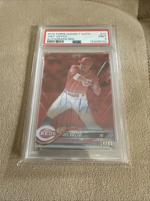2018 Topps Clearly Authentic Autograph Joey Votto #CAA-JV Cincinnati Reds PSA 9 - Image 1 of 2