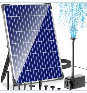Biling Pompa solare per laghetto con filtro 12 W 605 l/h fontana solare per - Foto 1 di 8