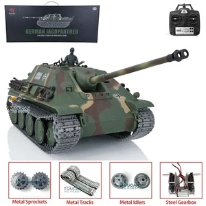 Henglong 1/16 TK 7.0 Upgraded Jagdpanther RTR RC Tank 3869 Metal Tracks Gears - Picture 1 of 12
