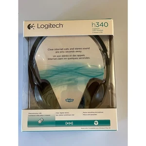 Logitech H340 USB Computer PC Headset w/ Noise Cancelling Microphone Skype - Picture 1 of 2