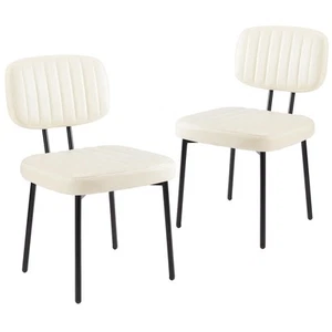 Dining Chairs Set of 2, Upholstered Mid Century Modern Kitchen Dining Room Ac... - Picture 1 of 7