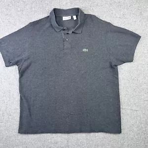 Lacoste Polo Shirt Men XXL FR7 Classic Fit Croc Logo Dark Gray Short Sleeve - Picture 1 of 13