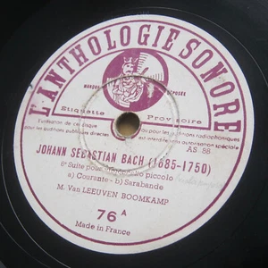 Listen: 78 RPM VAN LEEUVEN BOOMKAMP Bach Cello Suite 6 ANTHOLOGIE SONORE AS 88 - Picture 1 of 2
