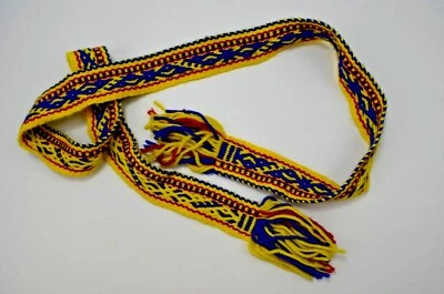 Cinturón de Cadera Tejido Crochet Reversible con Flecos Boho Hippie Festival 64" x 2" Foto 1 de 4