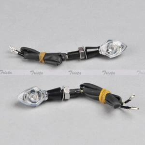 2x Black Motorcycle ATV Mini LED Turn Signal Indicator Light Amber Universal #J2 - Picture 1 of 6