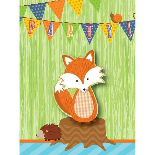 Forest Fox Party Supplies Invitations with envelopes 8ct. - Image 1 of 1