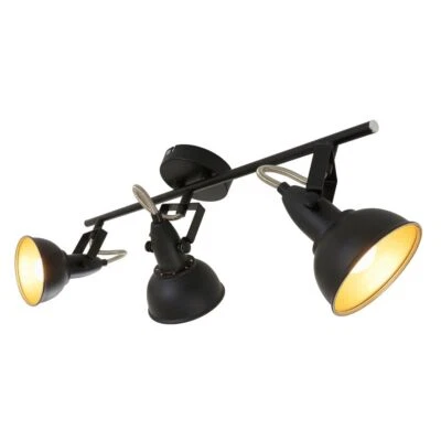 BRILONER 3 Way Ceiling Light Spotlight Retro Living Room Bedroom Hallway Adjustable Black