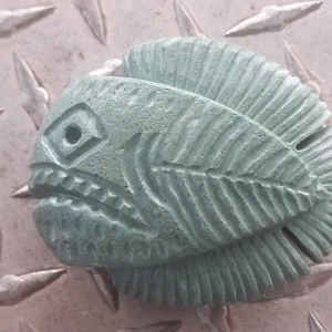 Fish Carving Green Stone Mineral Specimen Carved Sculpture  - Picture 1 of 21