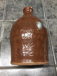 Vintage Southern Pottery Krug 6" braune Slipglasur "When You Go Somewhere Neu... - Bild 1 von 9