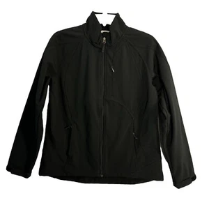 Double Diamond Jacket Coat Womens Black M Full Zip Fleece Lined Zip Pockets - Picture 1 of 18