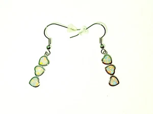 Tolle Silber-Edelsteinohrringe mit Feueropal - Bild 1 von 4