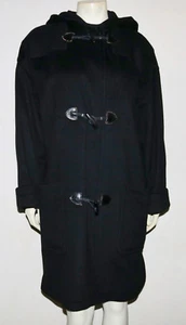 Bill Blass signature vintage black wool toggle hooded duffle coat 8 - Picture 1 of 8