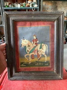 Rare 1800's Antique Indian Handmade Rajasthani Miniature Erotic Painting Framed - Picture 1 of 10
