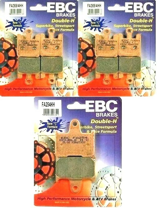 EBC HH Front + Rear Brake Pads (3 Sets) 2004-2005 ZX12 ZX1200 FA369/4HH FA161HH - Image 1 of 1